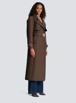 Mini Monogram Jacquard Trench Coat-Balmain Outlet