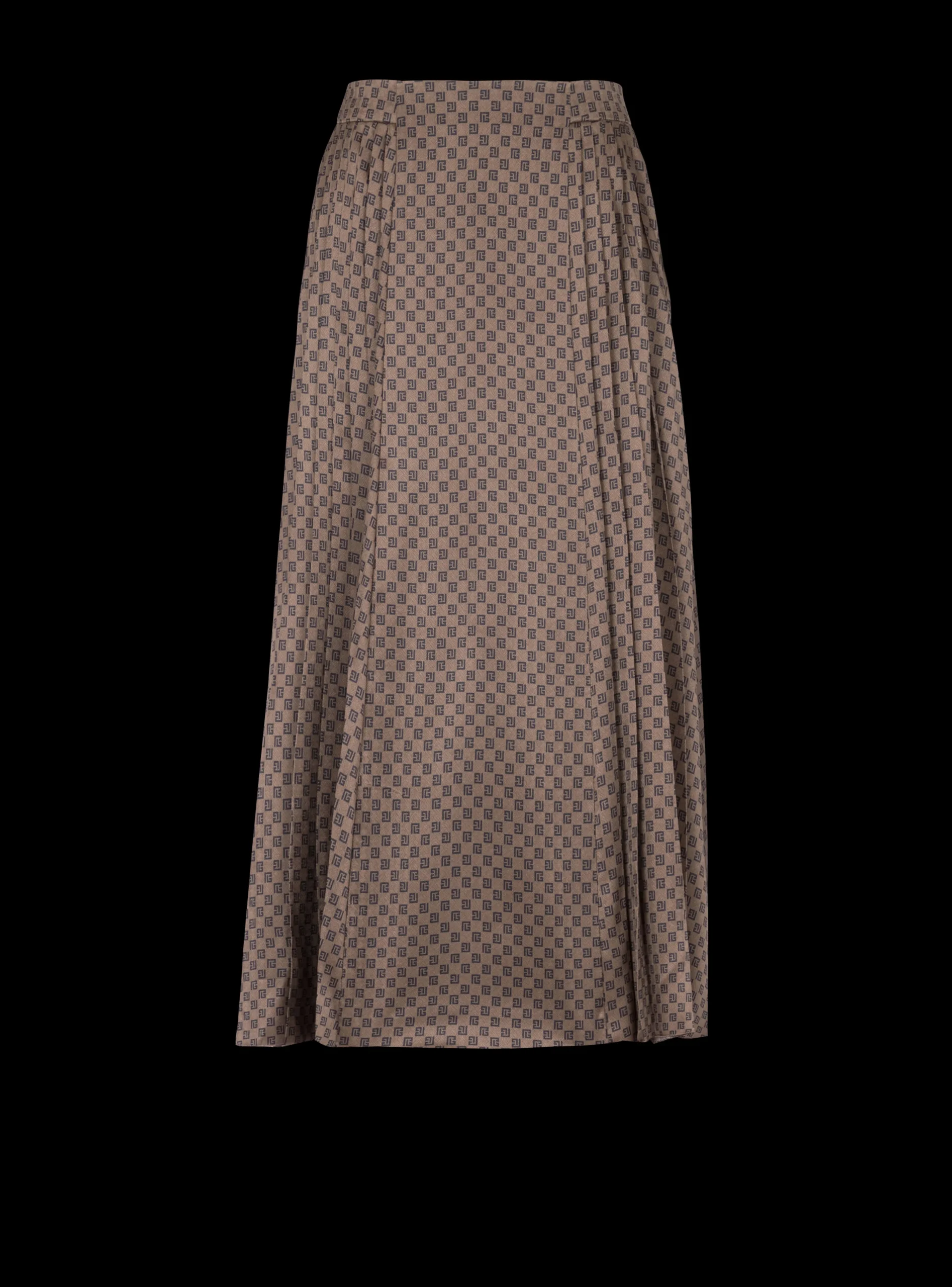 Mini Monogram Pleated Midi Skirt-Balmain Hot
