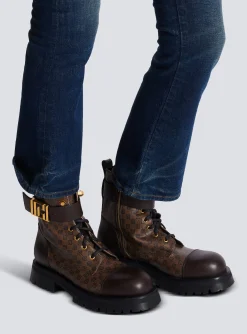 Mini Monogram Romy Army Boots-Balmain Store