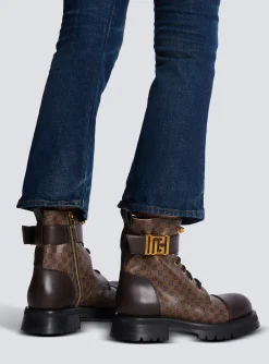 Mini Monogram Romy Army Boots-Balmain Store