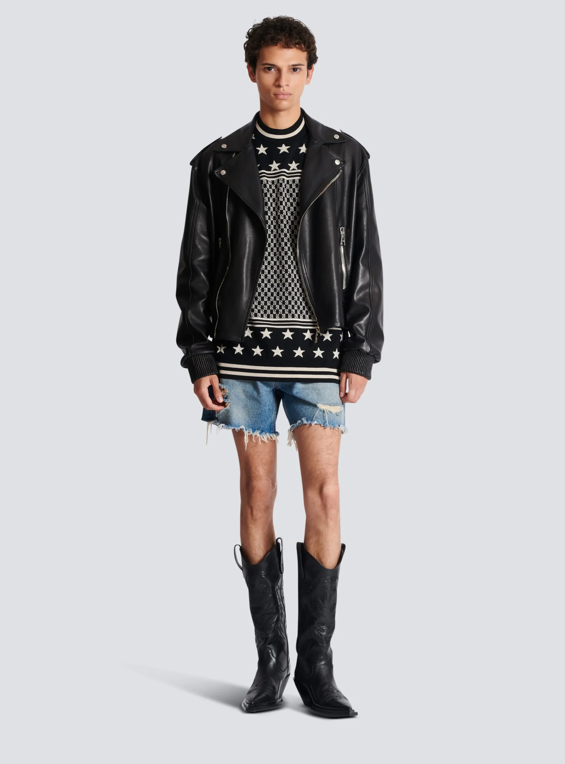 Mini Monogram Stars Jumper-Balmain Store
