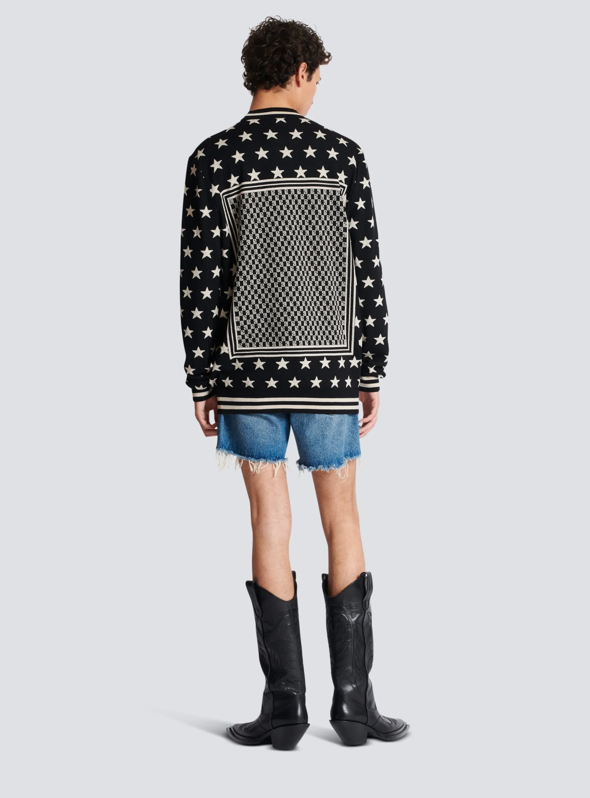 Mini Monogram Stars Jumper-Balmain Store