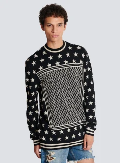 Mini Monogram Stars Jumper-Balmain Store