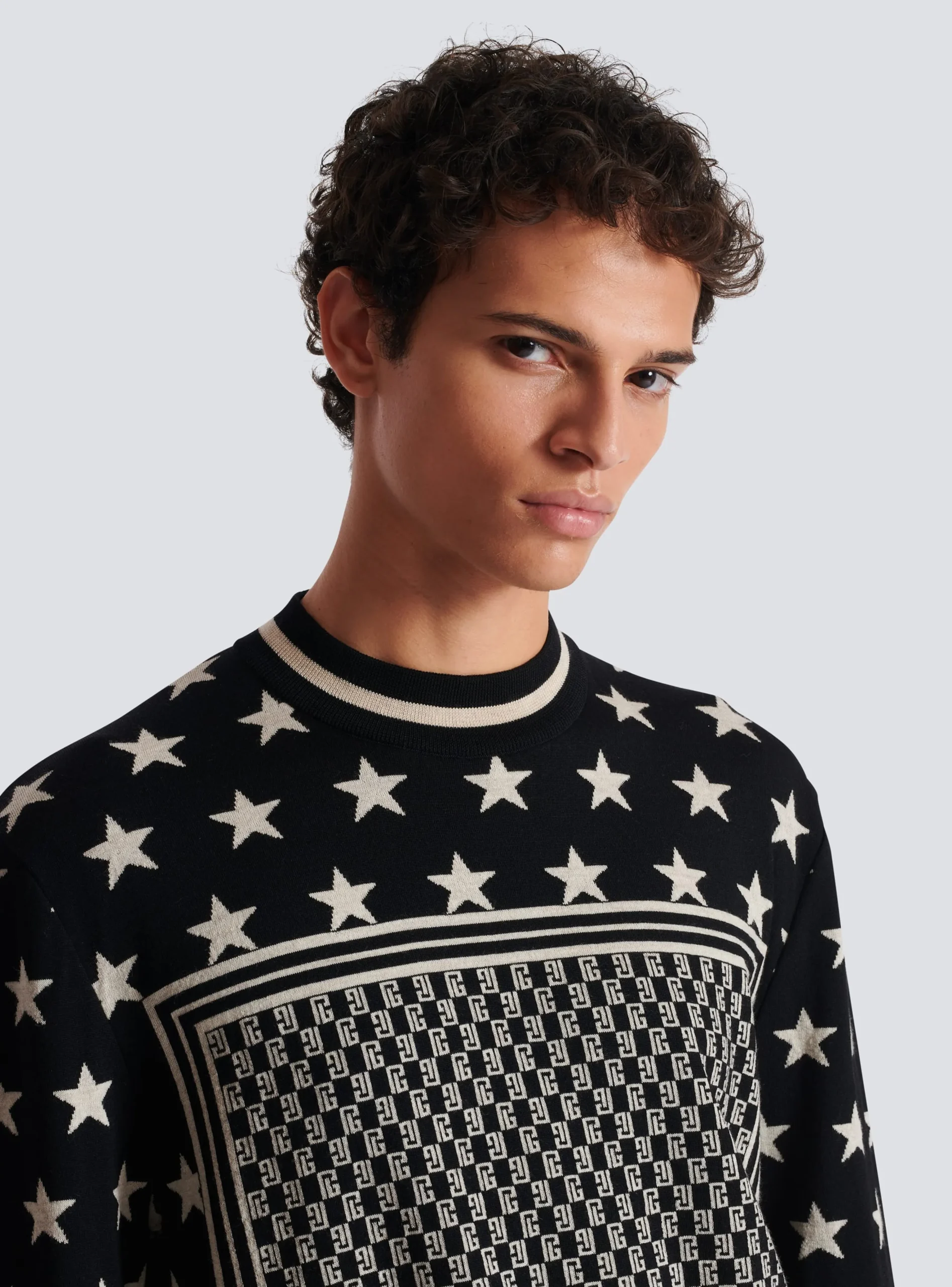 Mini Monogram Stars Jumper-Balmain Store