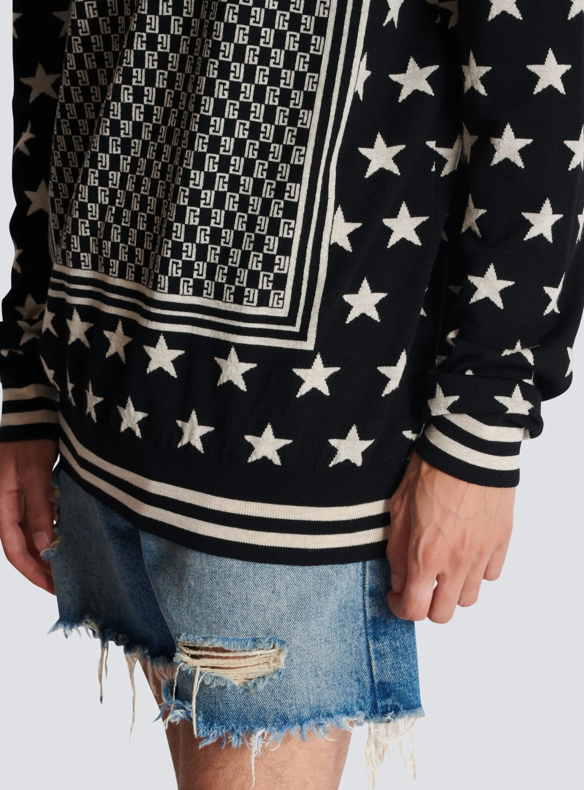 Mini Monogram Stars Jumper-Balmain Store