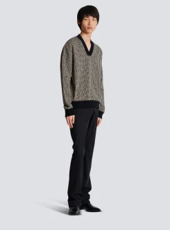 Mini Monogrammed Jacquard Sweatshirt-Balmain Discount