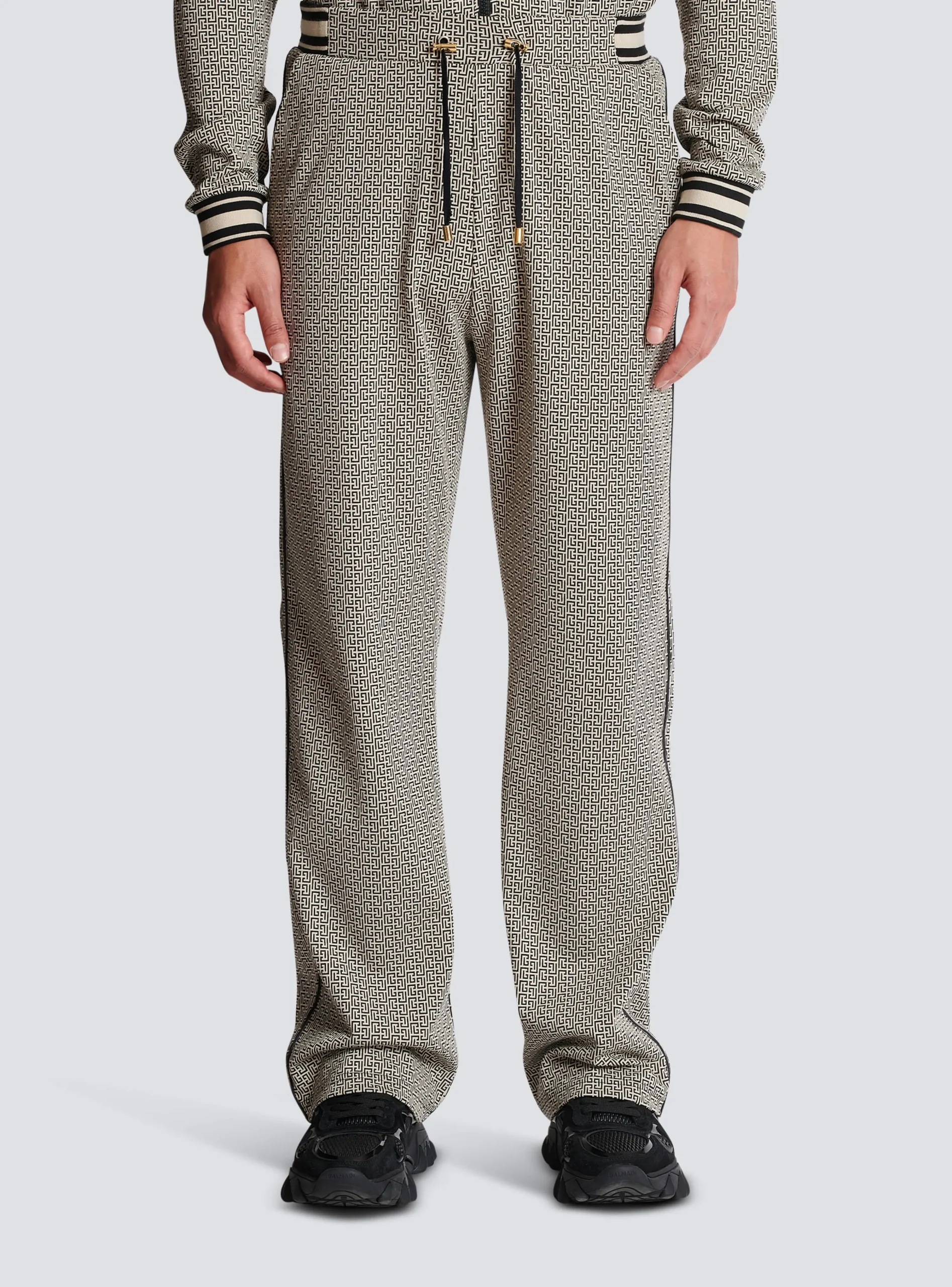 Mini Monogrammed Jacquard Joggers-Balmain New