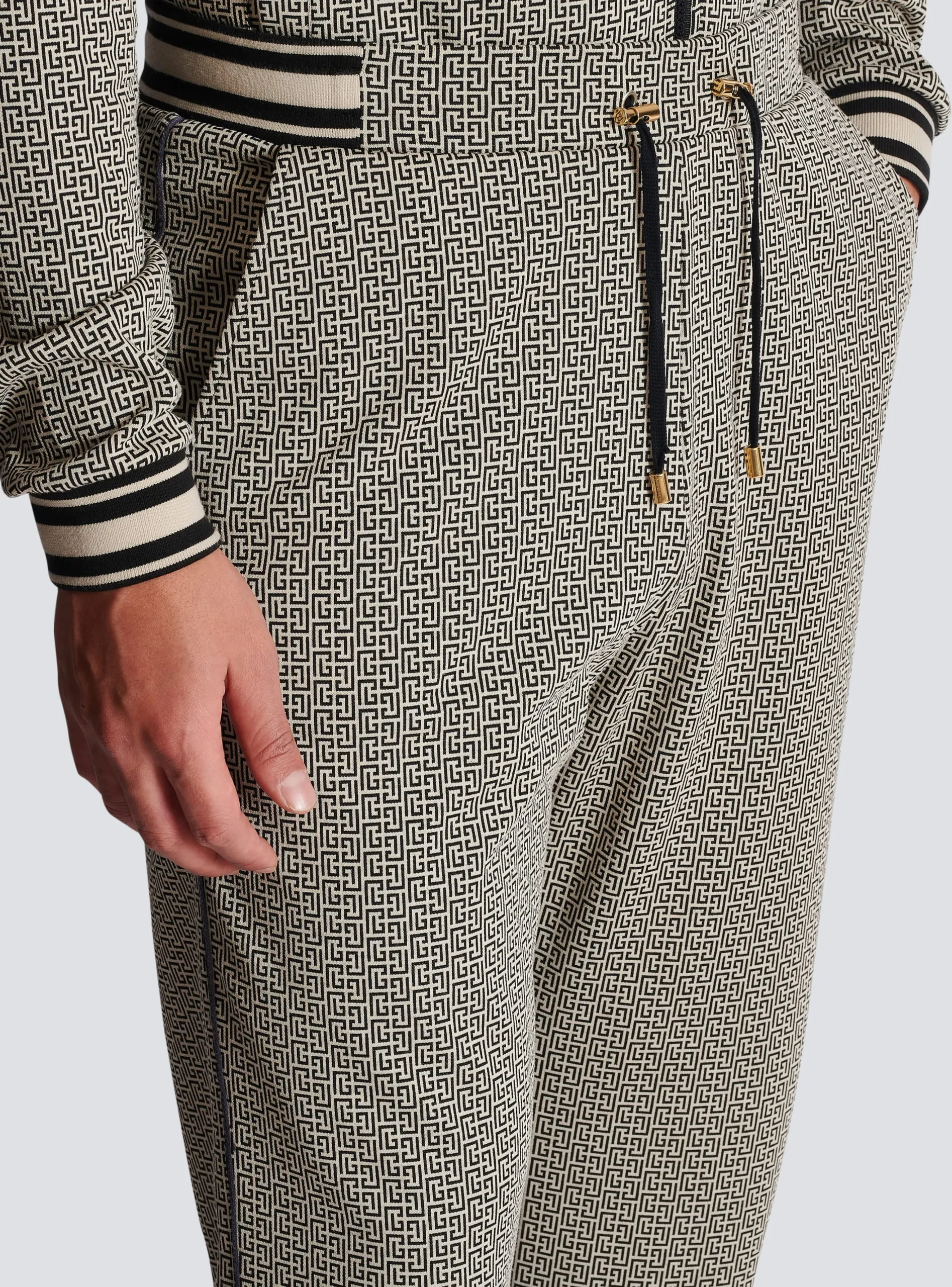 Mini Monogrammed Jacquard Joggers-Balmain New