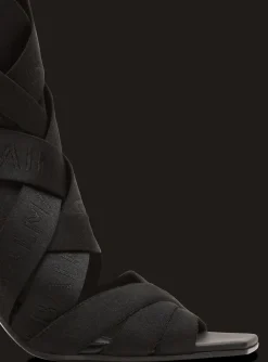Moneta Leather And Elastic  sandals With Logo-Balmain Cheap