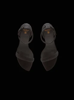 Moneta Leather Sandals With Micro Beads-Balmain Online
