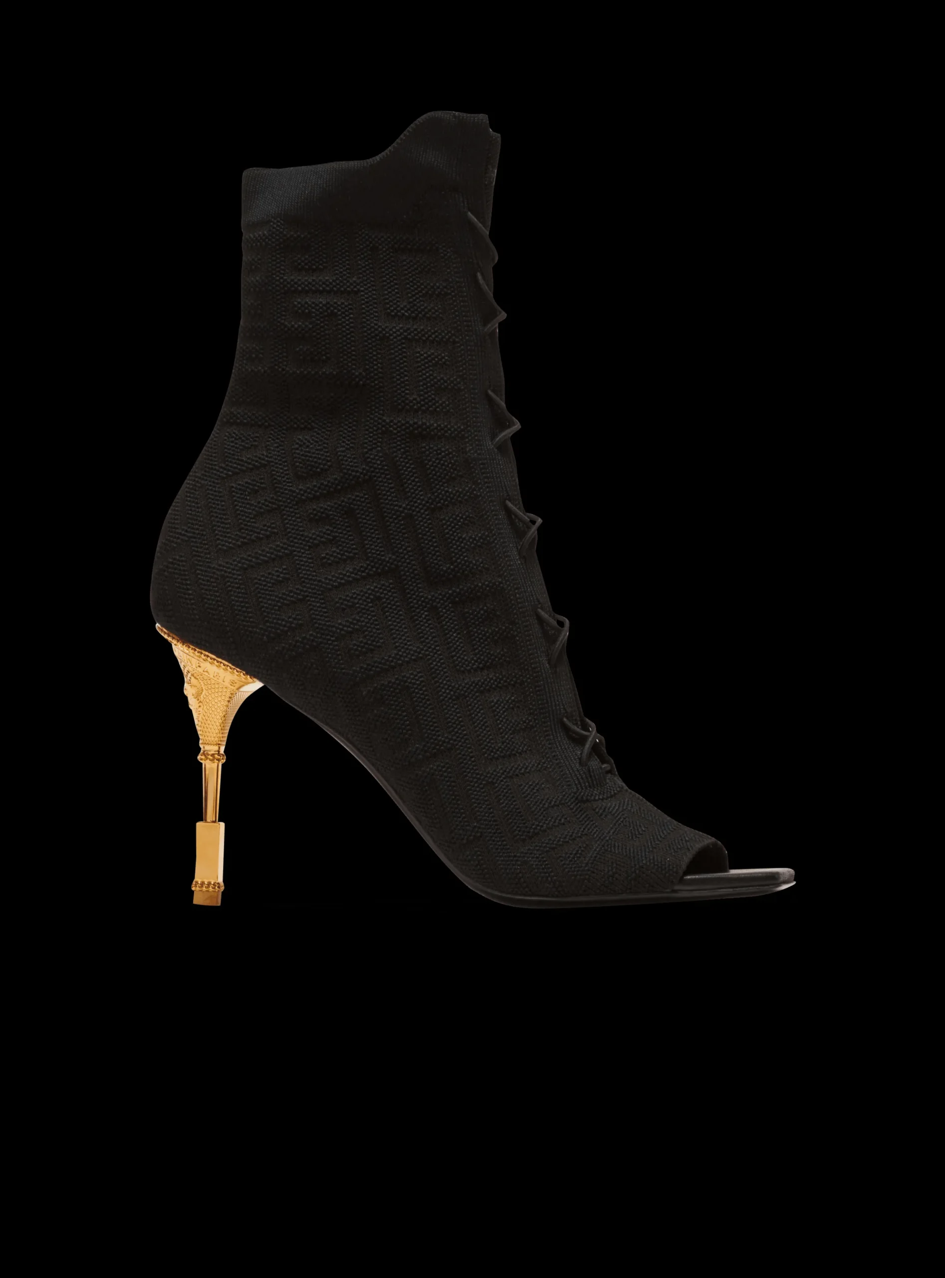 Moneta Monogram Knit Ankle Boots-Balmain Best Sale
