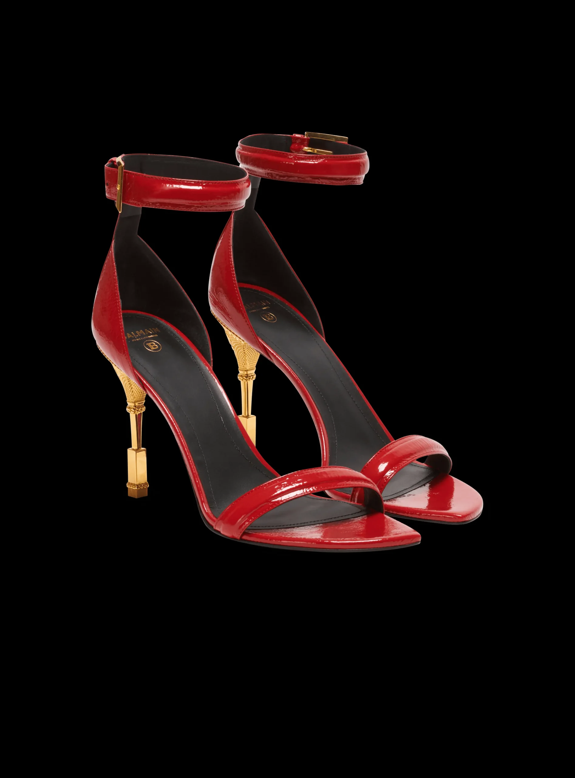 Moneta Patent Leather Sandals-Balmain Cheap