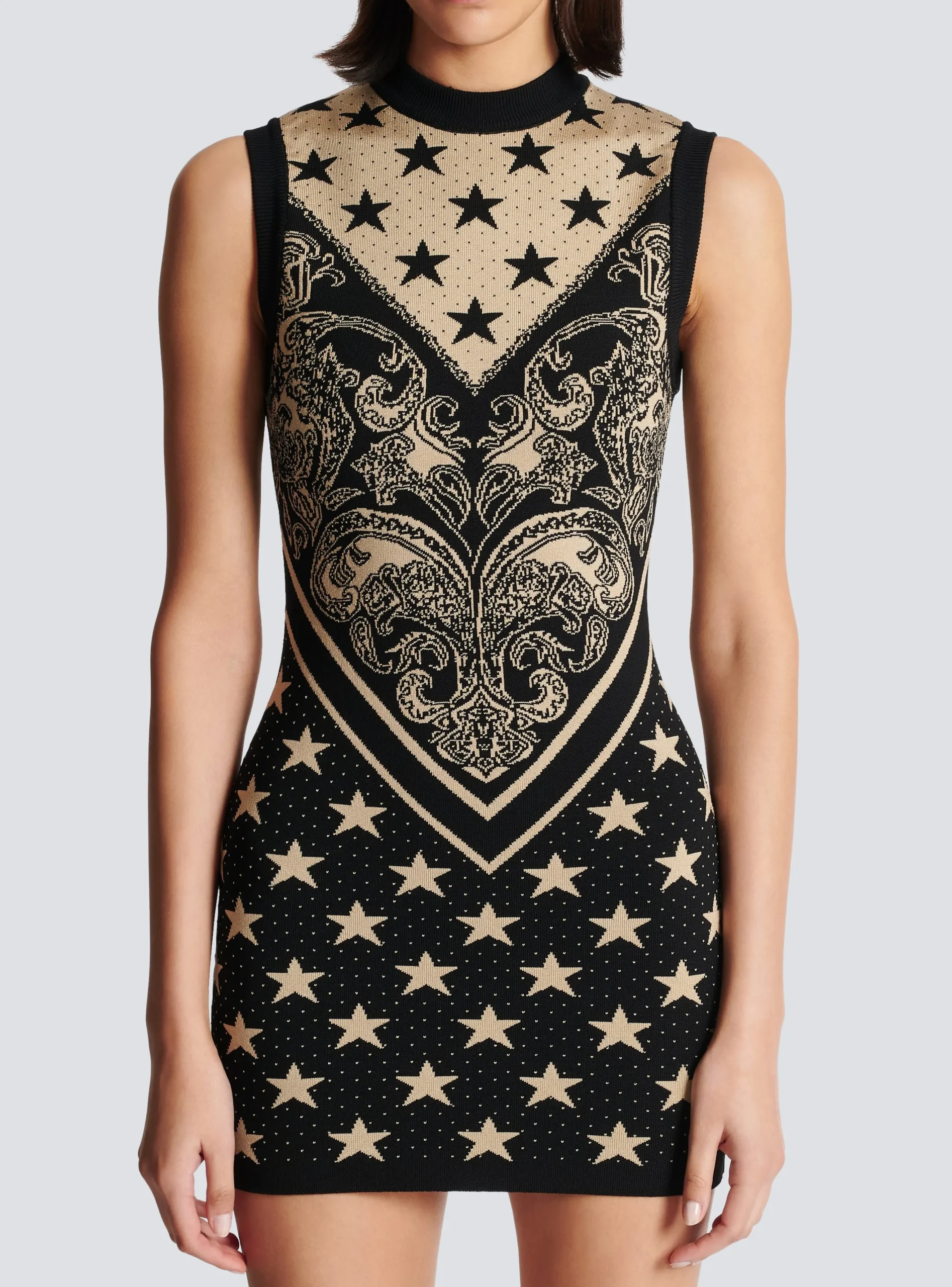 Monogram And Star Knit Short Dress-Balmain New