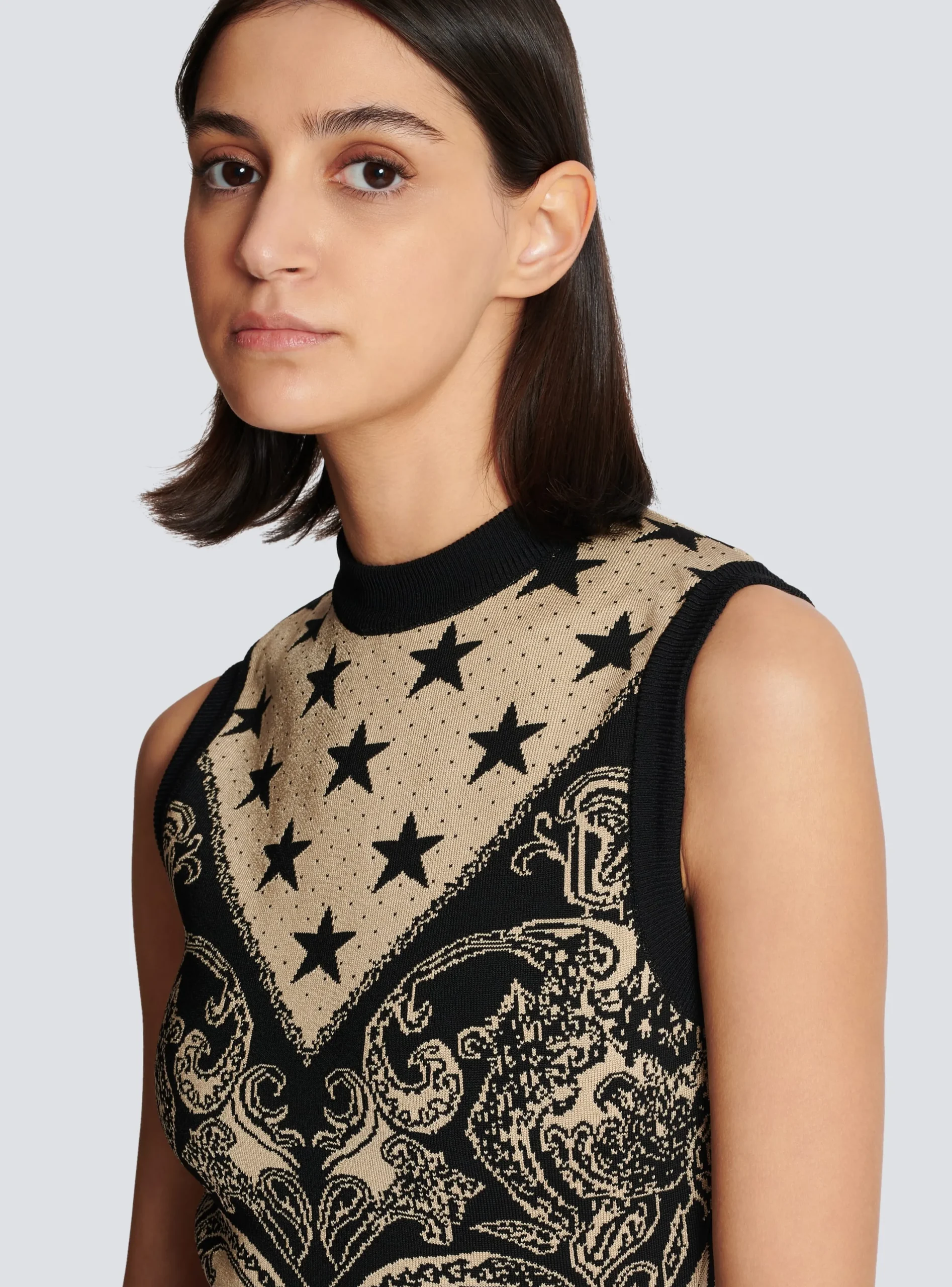 Monogram And Star Knit Short Dress-Balmain New