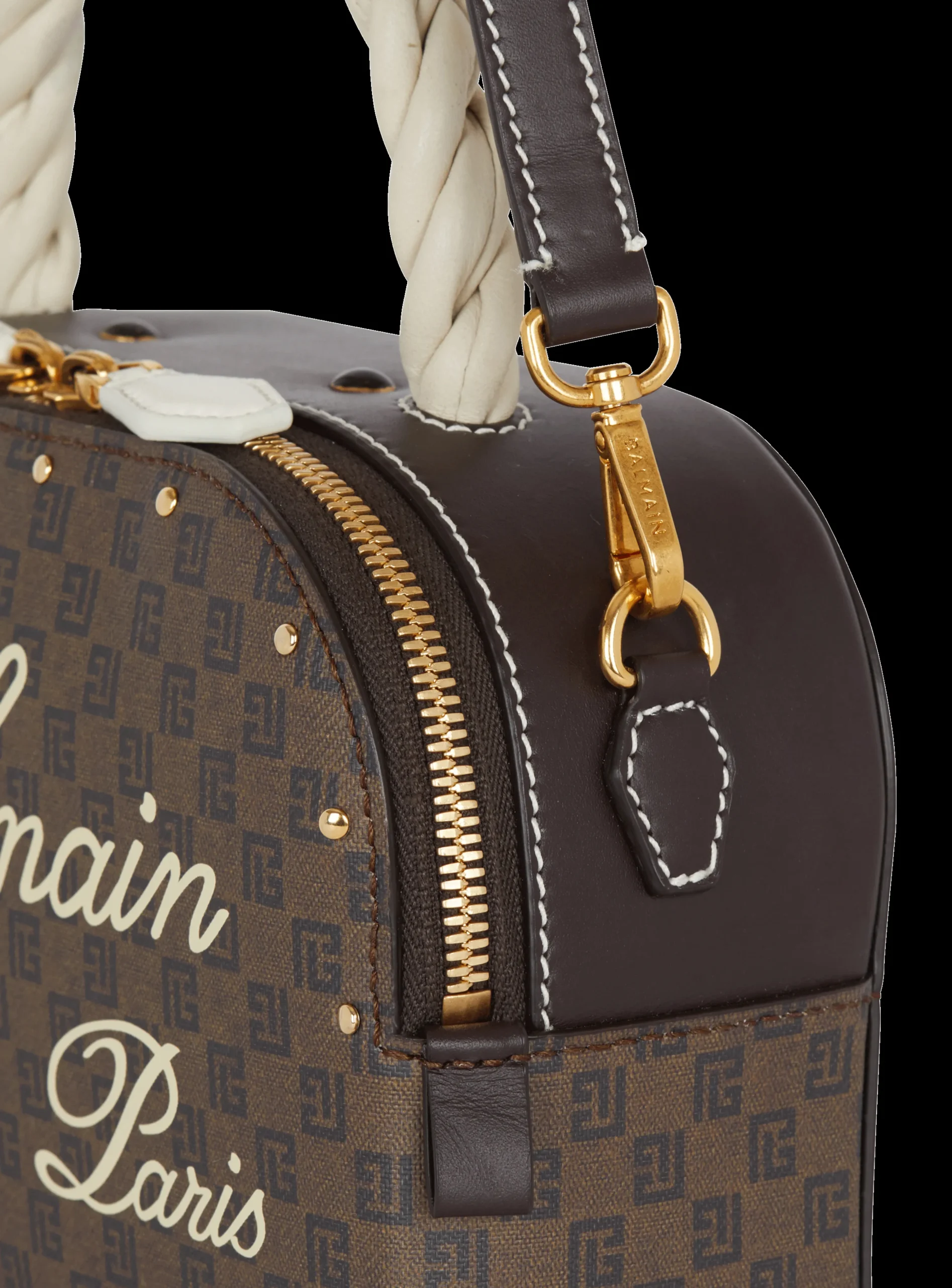 Monogram Canvas And Leather Make Up Bag-Balmain Hot