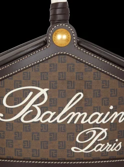 Monogram Canvas And Leather Bucket Bag-Balmain Clearance