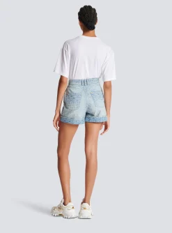 Monogram Denim Short-Balmain Clearance