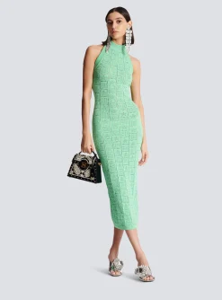 Monogram Knit Backless Dress-Balmain Discount