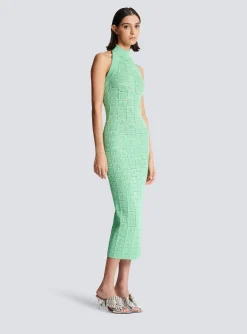 Monogram Knit Backless Dress-Balmain Discount