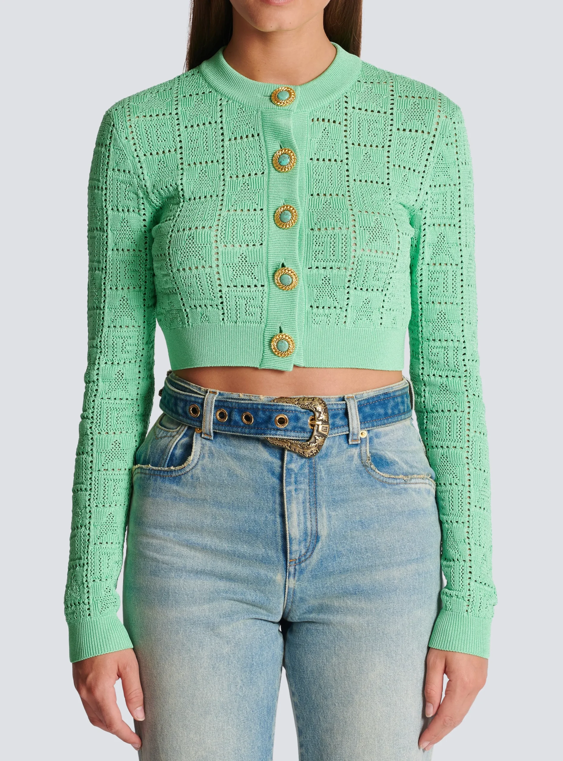 Monogram Knit Cardigan-Balmain Outlet
