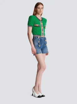 Monogram Knit Cardigan-Balmain Flash Sale
