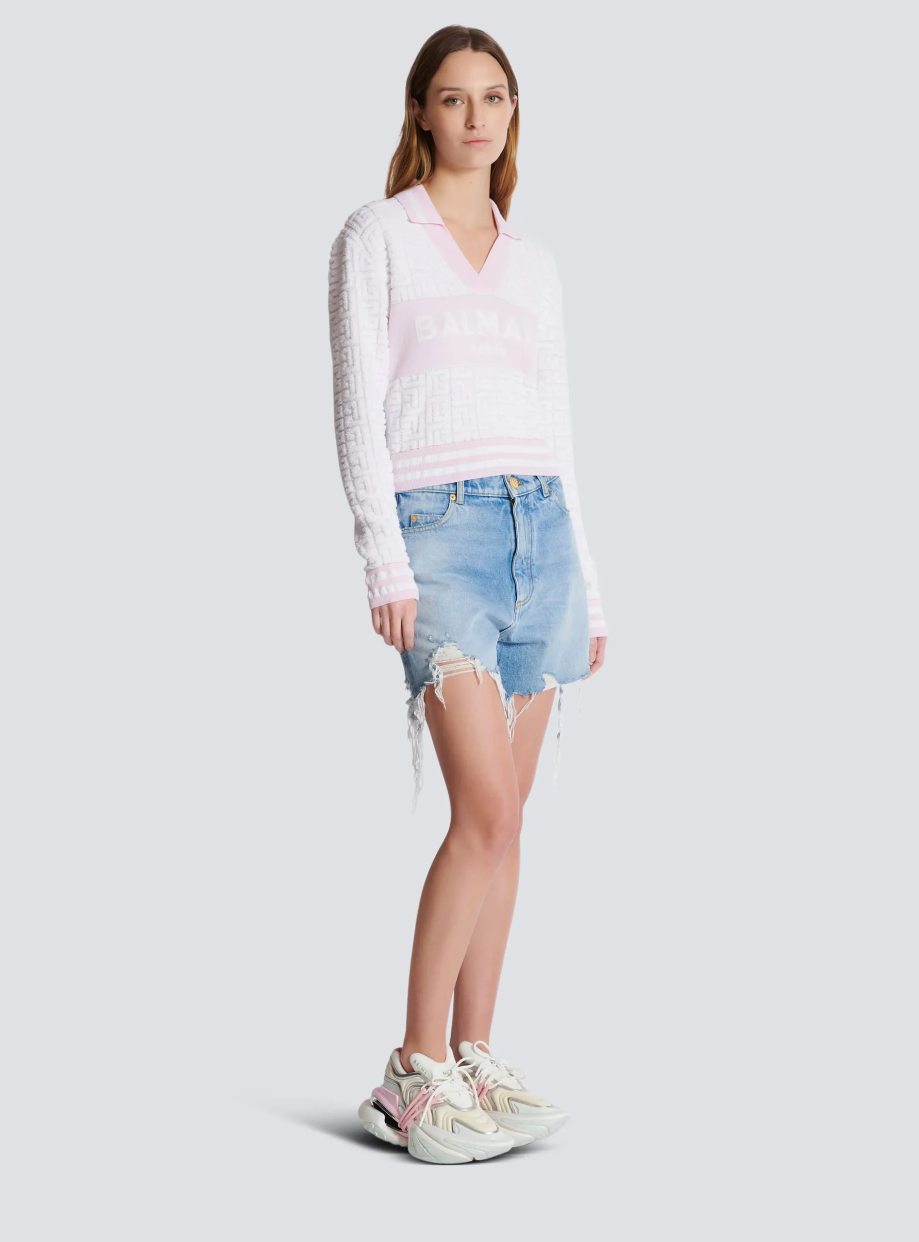 Monogram Knit Polo-Balmain Best