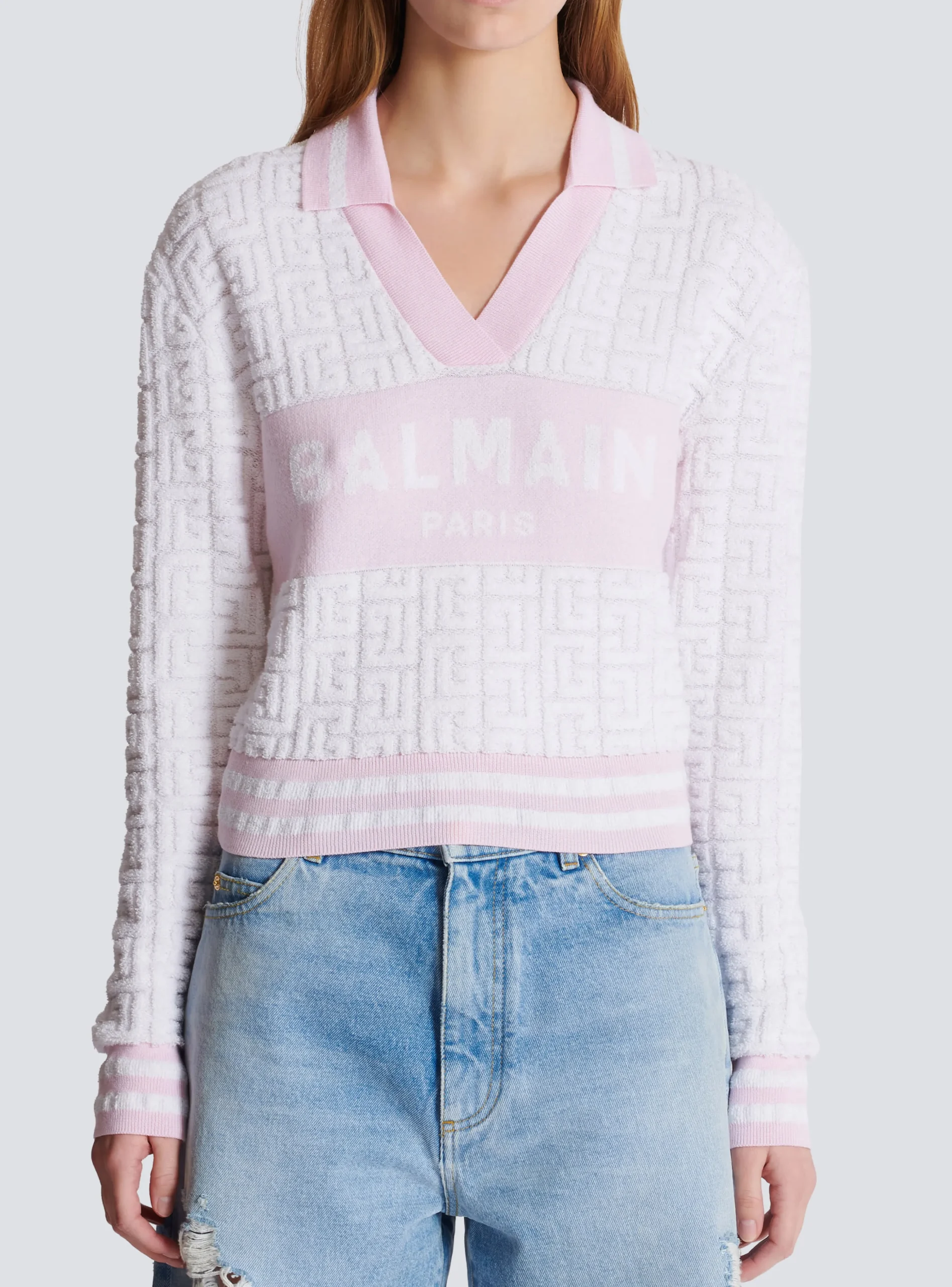 Monogram Knit Polo-Balmain Best
