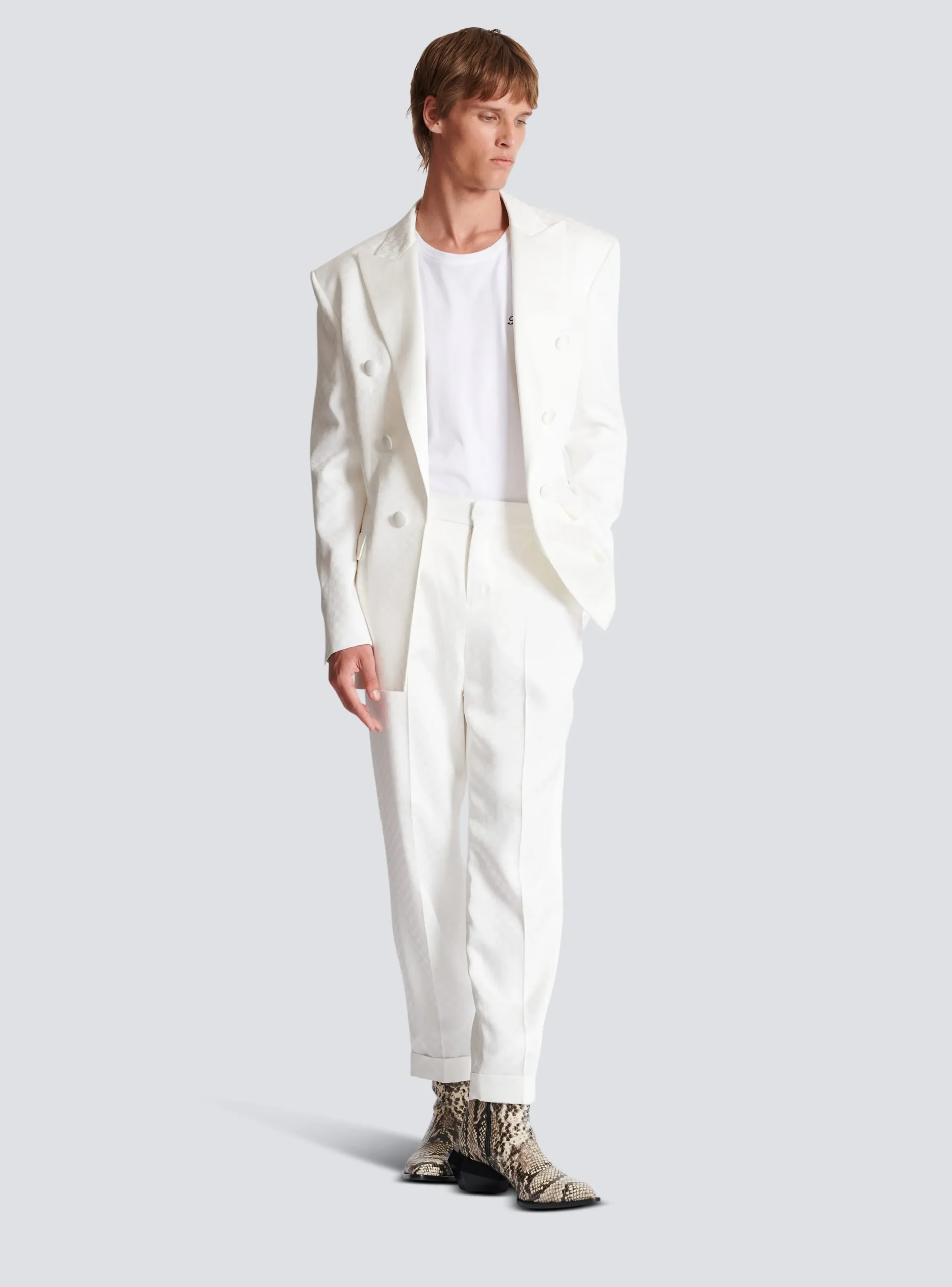 Monogram Satin Trousers-Balmain Outlet