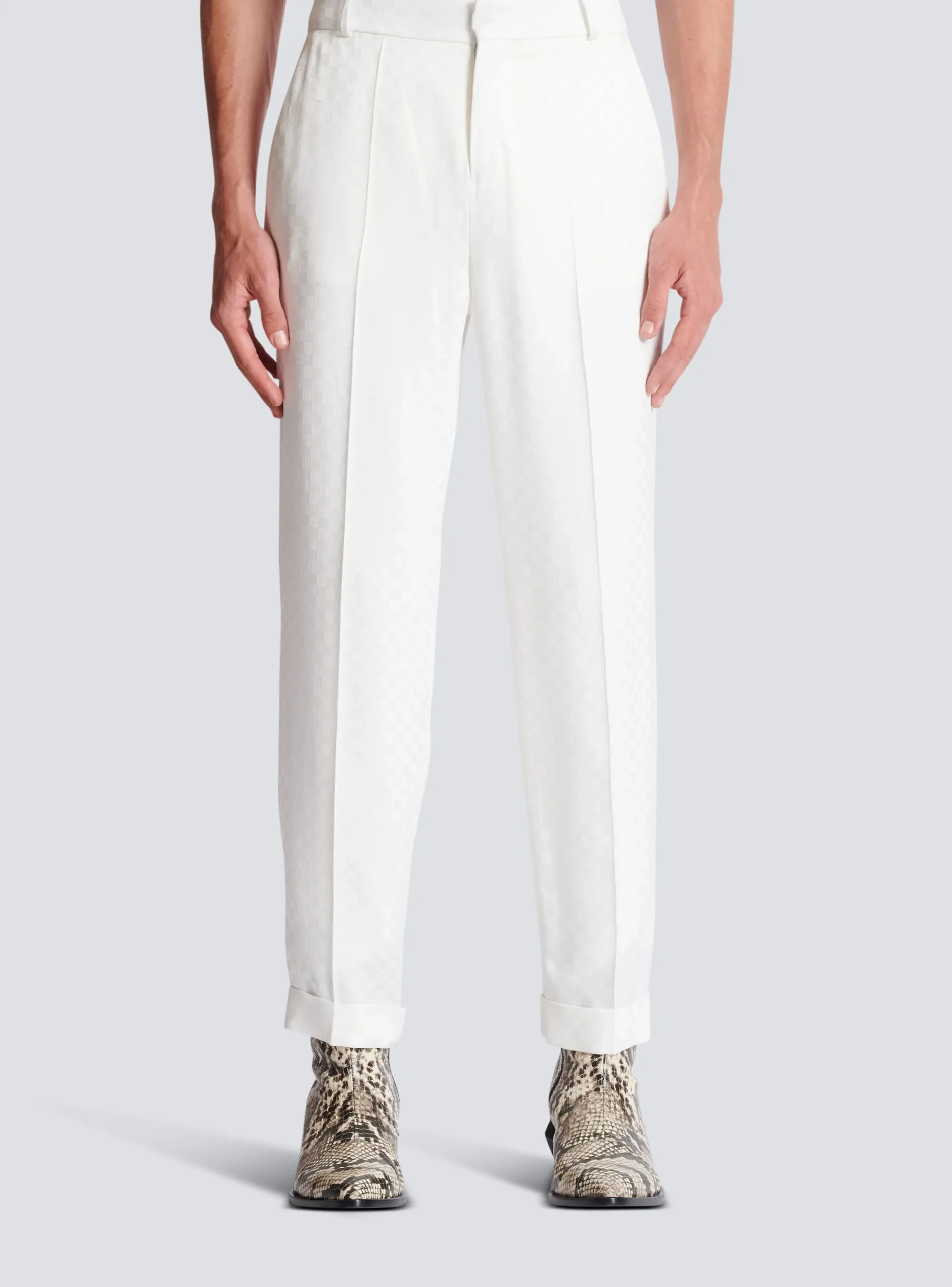 Monogram Satin Trousers-Balmain Outlet