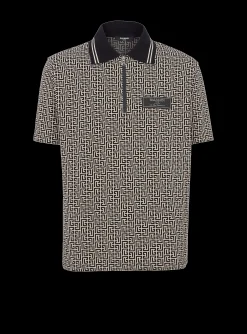 Monogram Zip Polo Shirt-Balmain Cheap