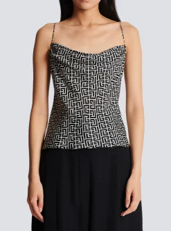 Monogrammed Cami Top-Balmain Best Sale