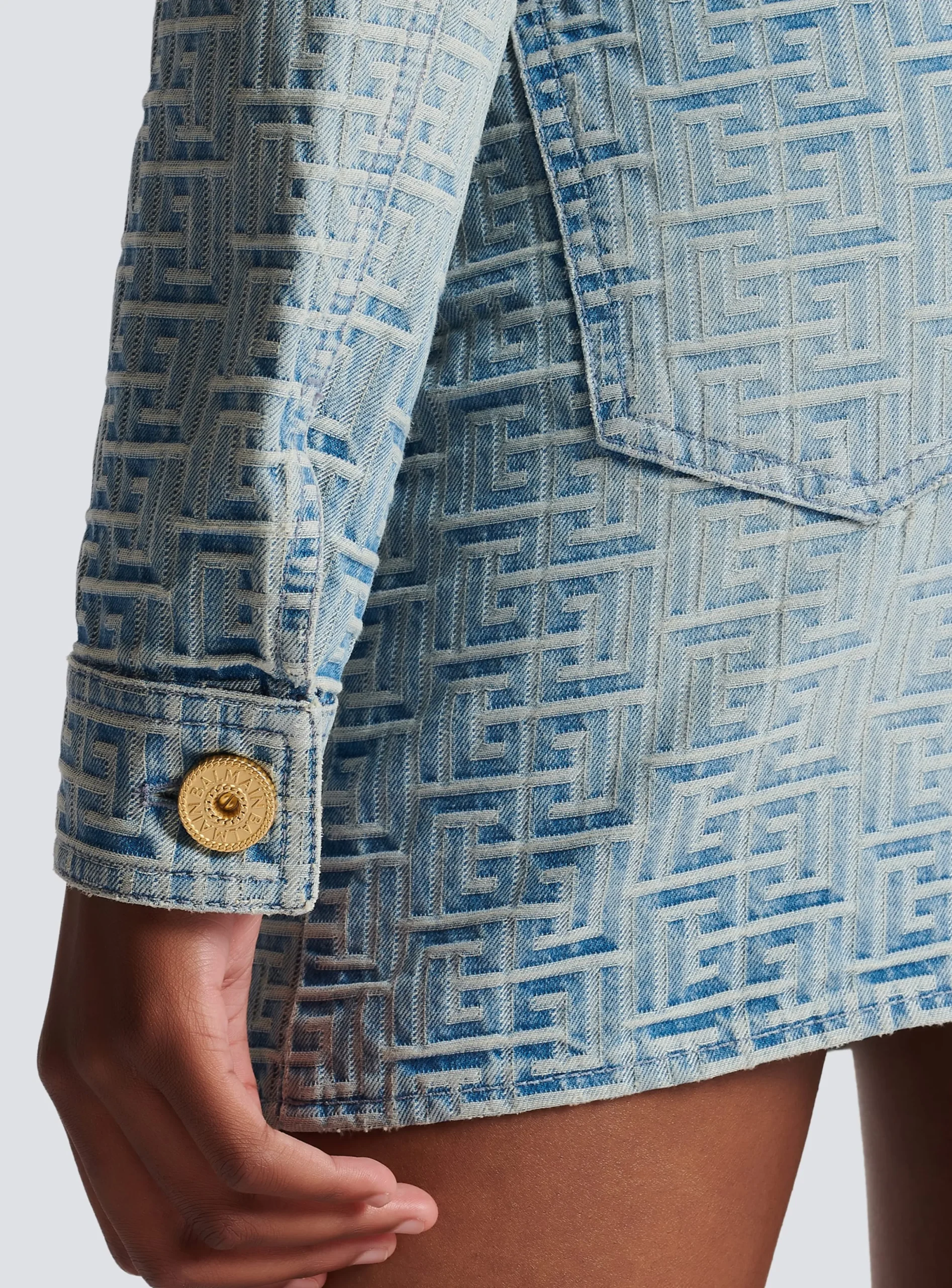Monogrammed Denim Jacket-Balmain Hot