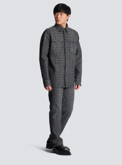Monogrammed Jacquard Denim Shirt&nbsp;-Balmain Flash Sale