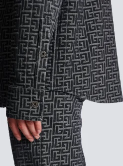 Monogrammed Jacquard Denim Shirt&nbsp;-Balmain Flash Sale