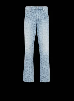 Monogrammed Jacquard Denim Jeans-Balmain Best