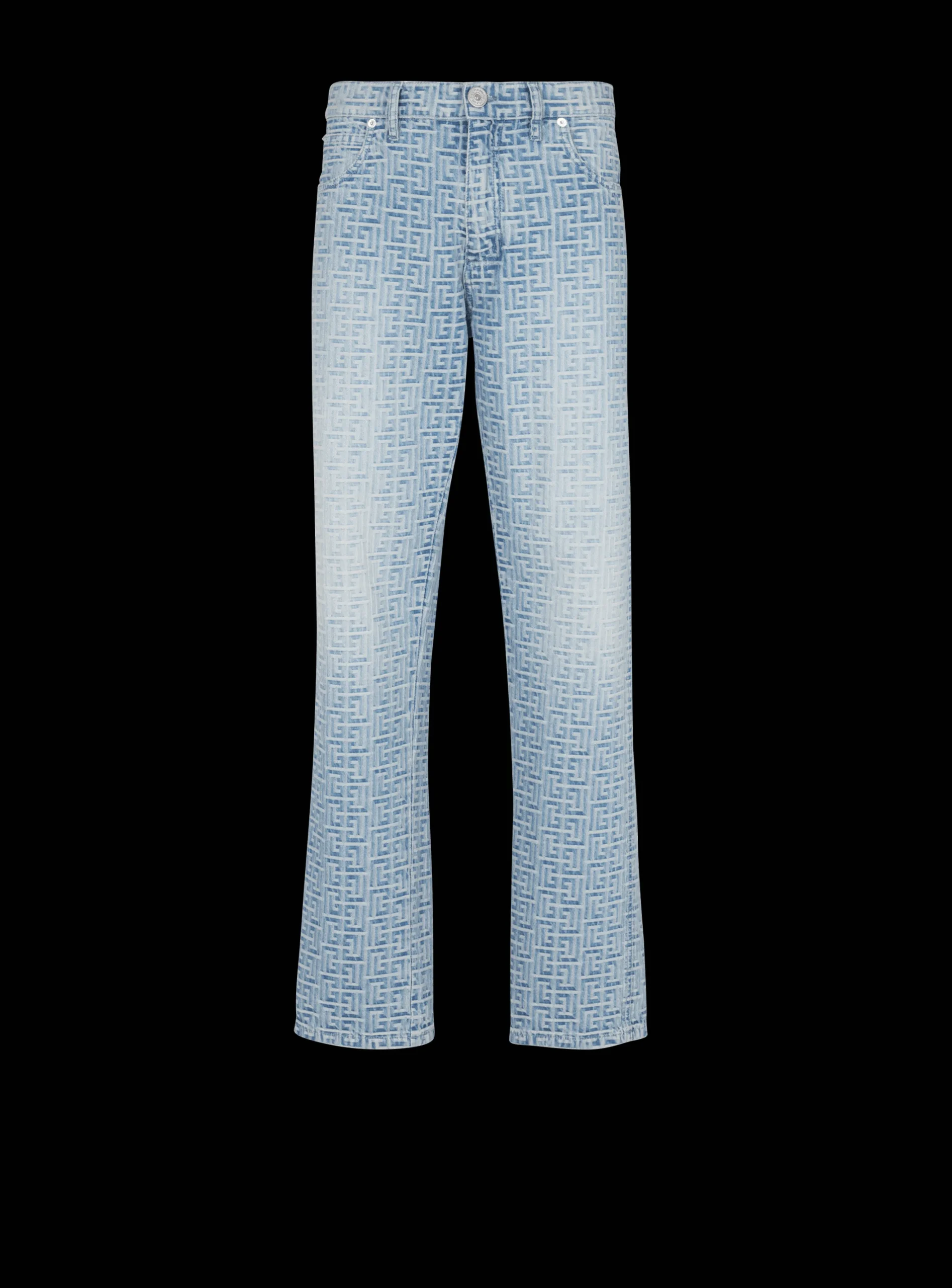 Monogrammed Jacquard Denim Jeans-Balmain Best