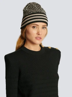 Monogrammed Knit Beanie-Balmain Sale