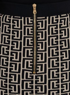 Monogrammed Knit Skirt-Balmain Cheap