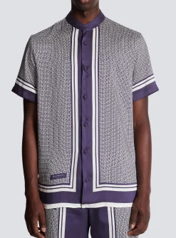 Monogrammed Scarf-print Shirt-Balmain Fashion