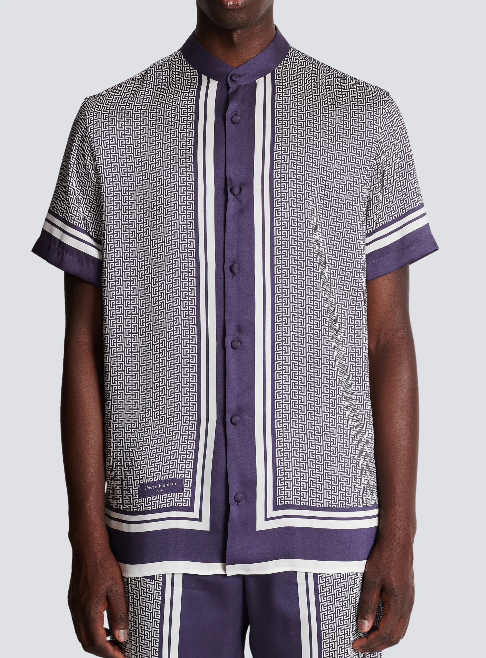 Monogrammed Scarf-print Shirt-Balmain Fashion