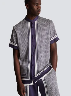 Monogrammed Scarf-print Shirt-Balmain Fashion