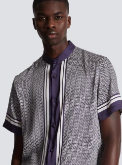 Monogrammed Scarf-print Shirt-Balmain Fashion