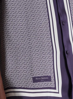 Monogrammed Scarf-print Shirt-Balmain Fashion
