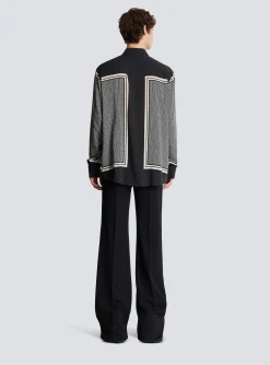 Monogrammed Scarf-print Shirt-Balmain Fashion