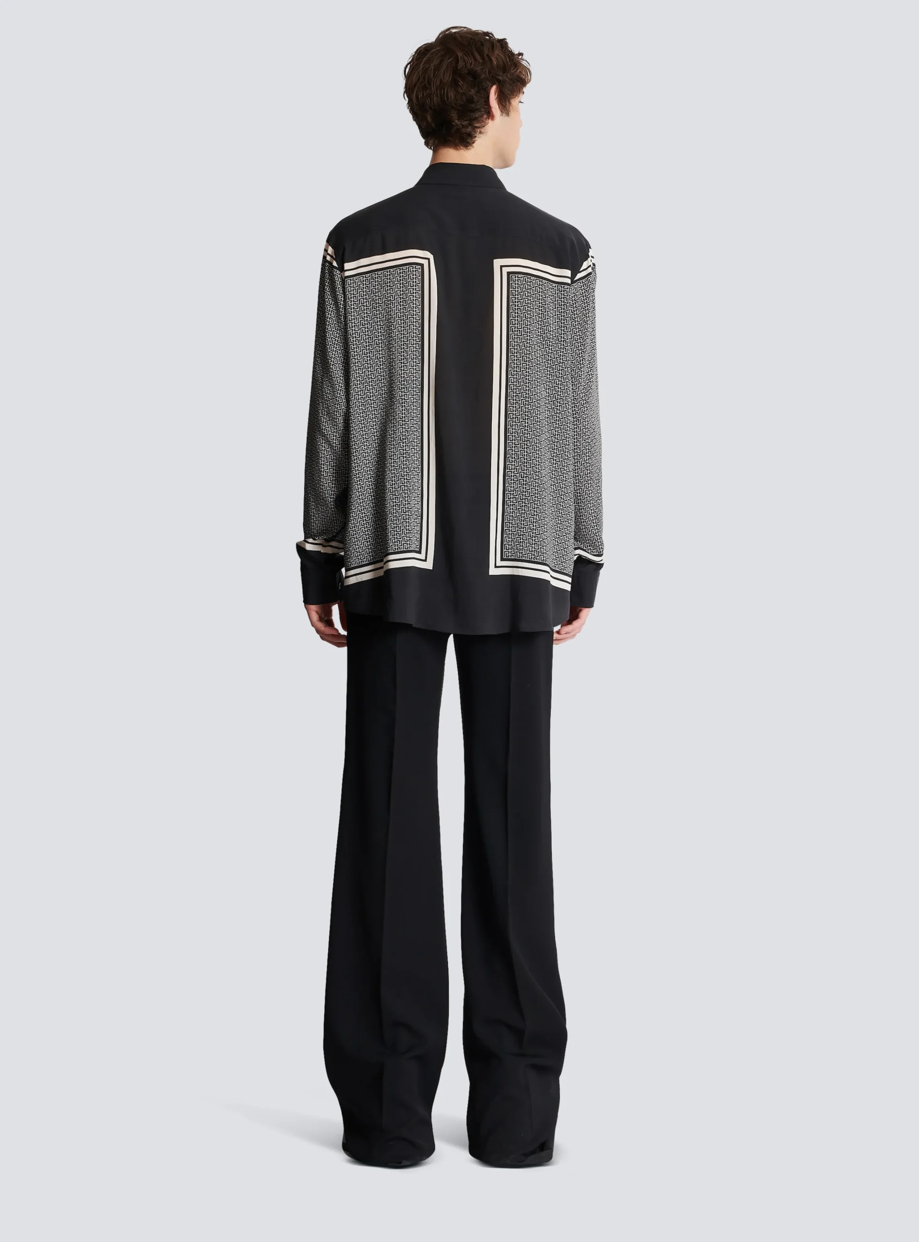 Monogrammed Scarf-print Shirt-Balmain Fashion