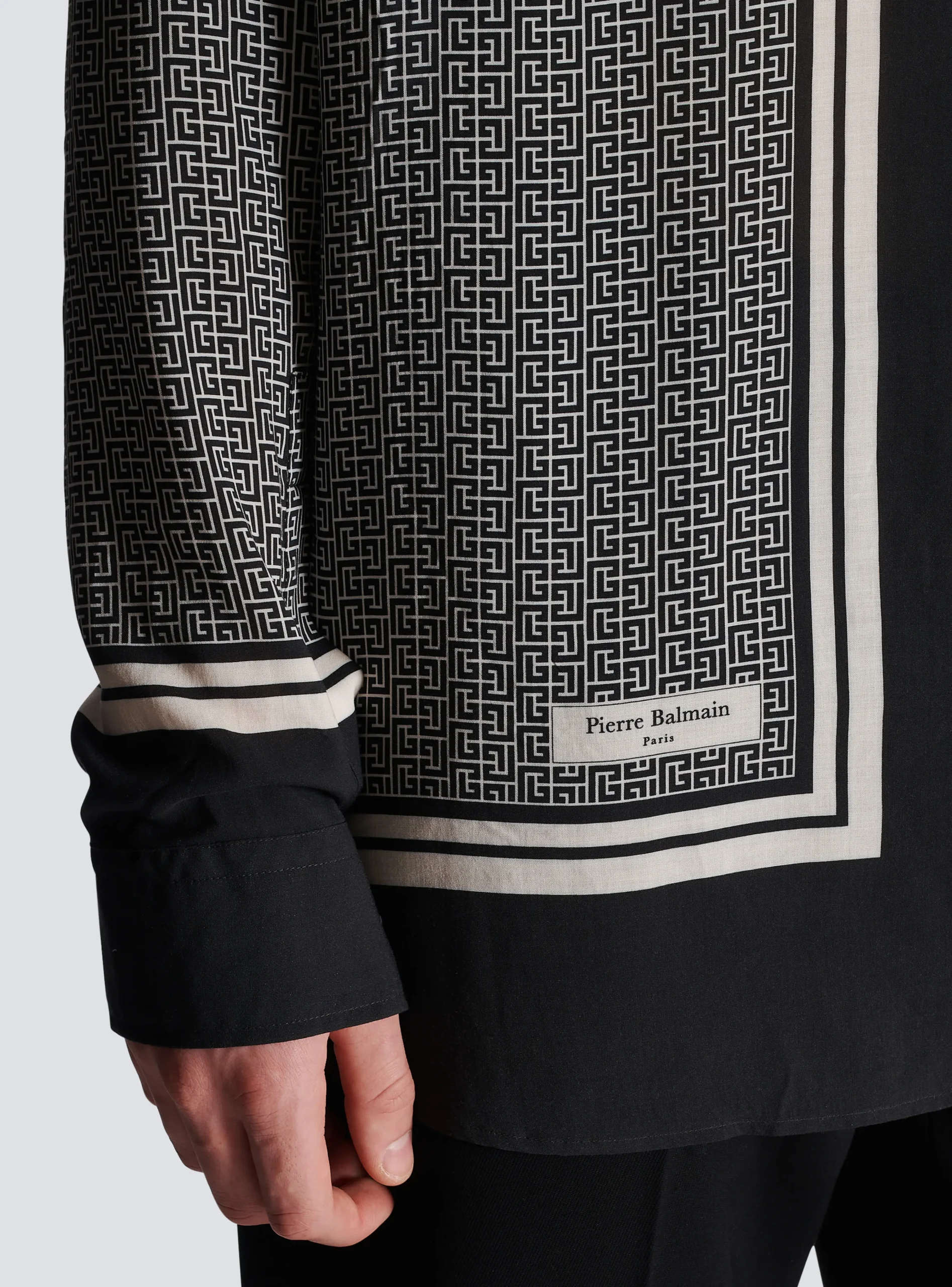 Monogrammed Scarf-print Shirt-Balmain Fashion