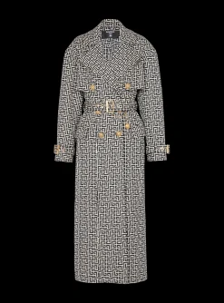 Monogrammed Trench Coat-Balmain Discount