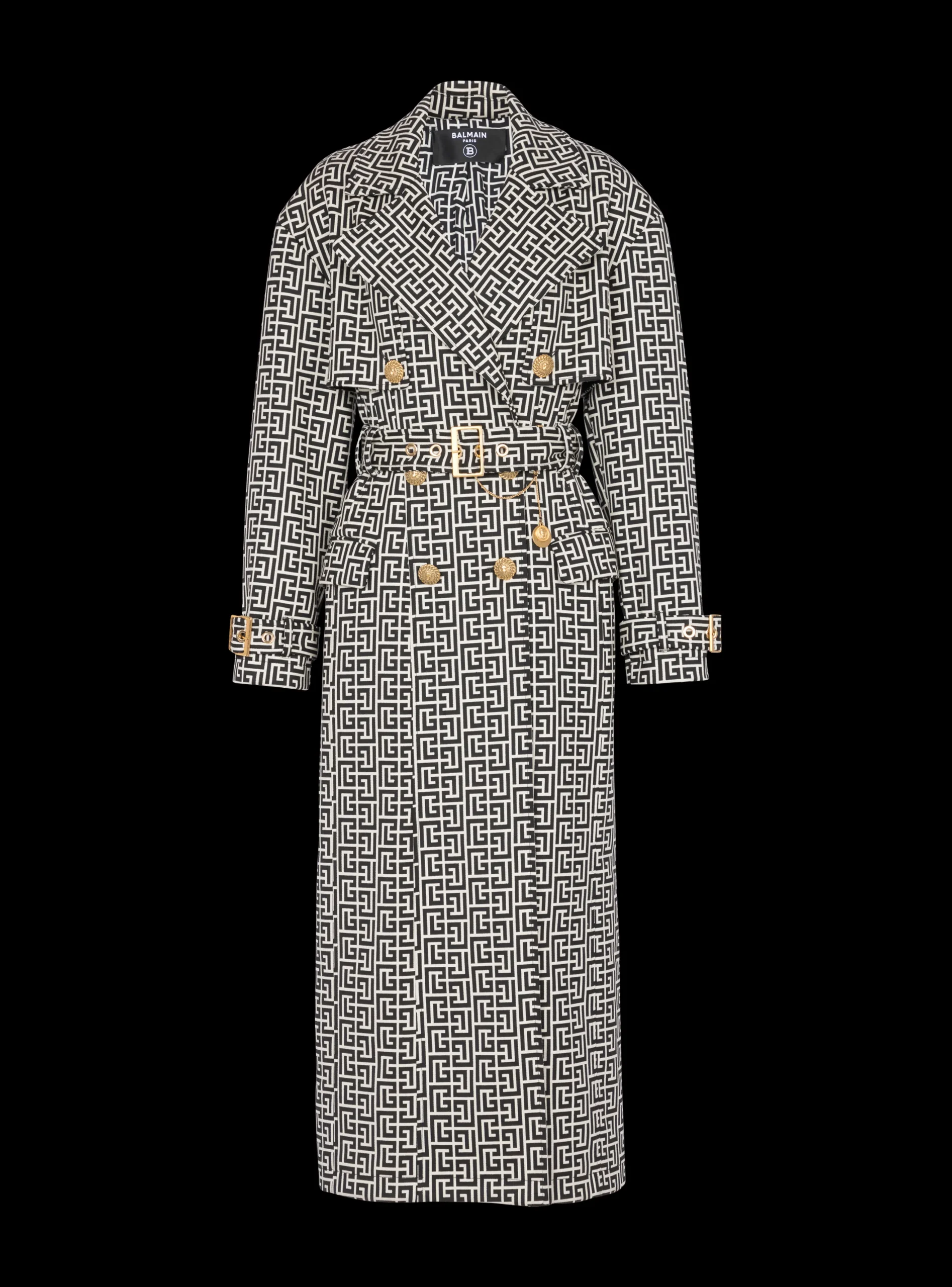 Monogrammed Trench Coat-Balmain Discount