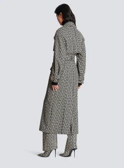 Monogrammed Trench Coat-Balmain Discount