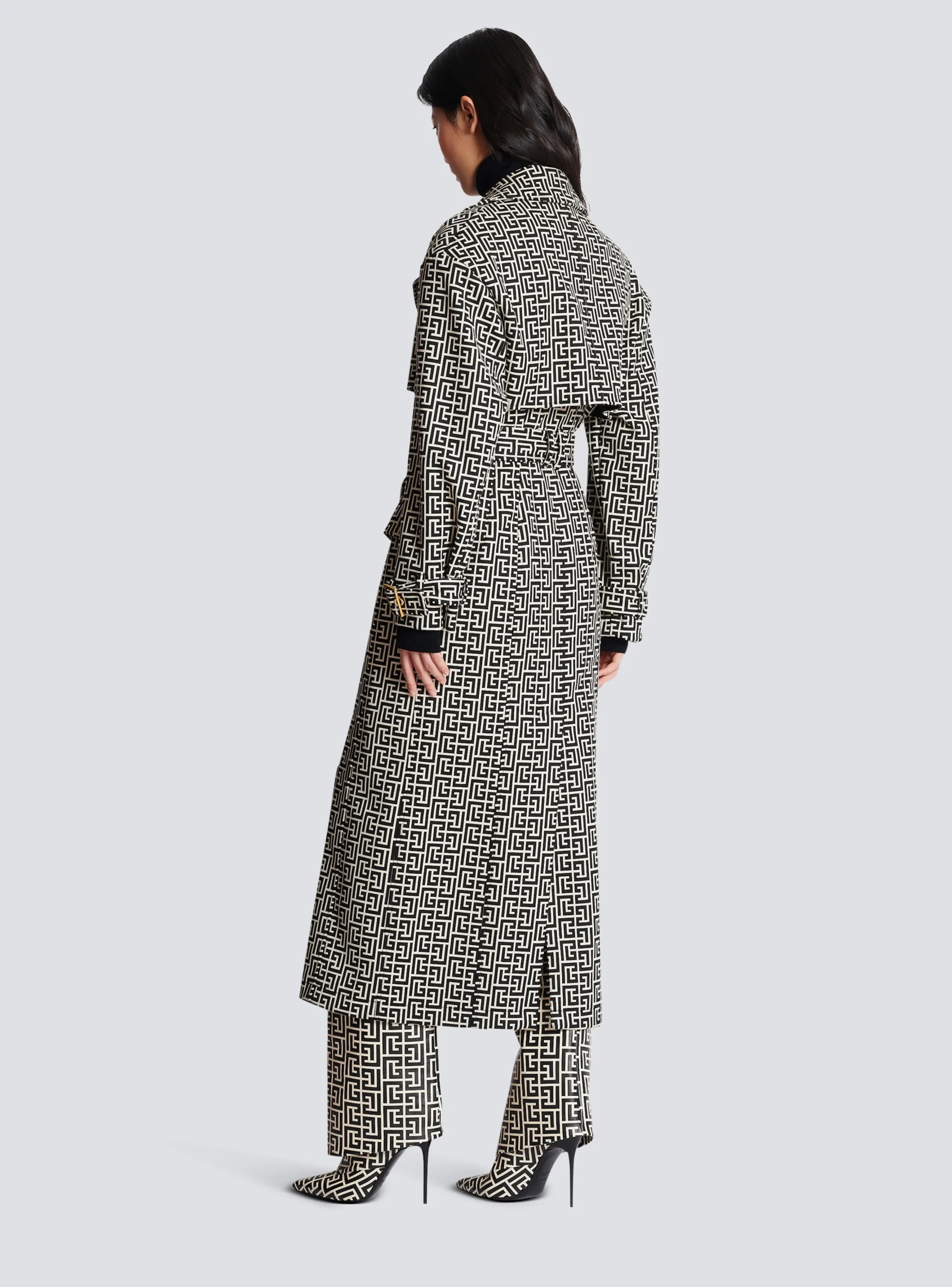 Monogrammed Trench Coat-Balmain Discount